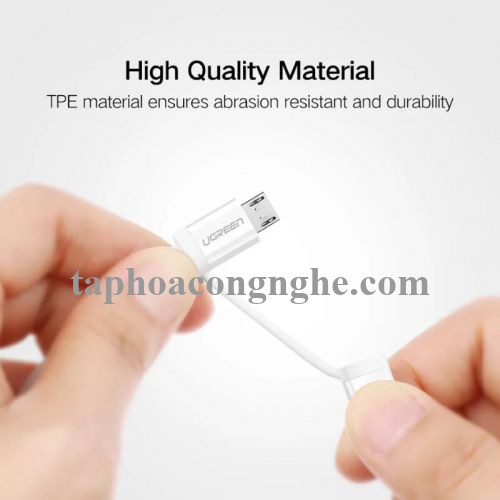 Ugreen 20875 0.5M màu Trắng Cáp sạc đa năng USB sang MicroUSB + Lightning US178 30020875